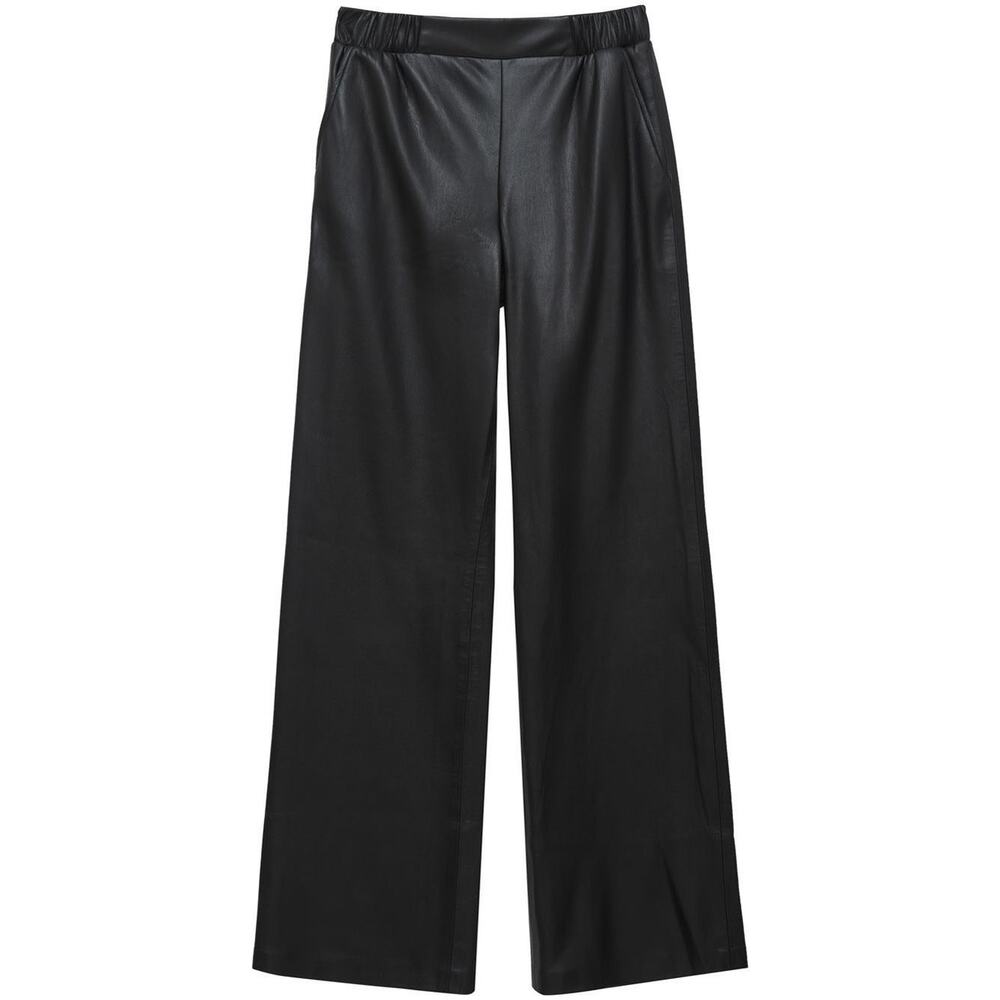 Anine Bing Koa Pant in Black Vegan Leather Size XS High Rise Wide Leg Chic Sexy